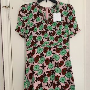 Sandro Antropique Floral Silk dress size 38